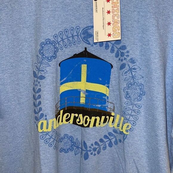 Fruit of the Loom Chicago Andersonville T-Shirt Blue Size Large New - Picture 2 of 7